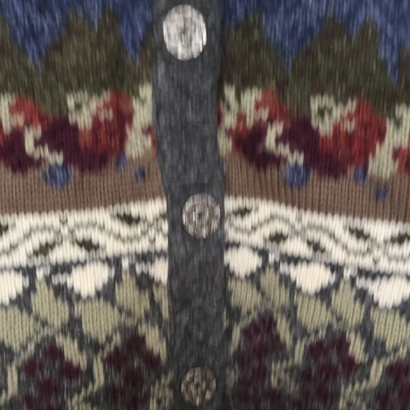 Vintage Women's Multicolor Wool Cotton Patterned Sweater Cottagecore Warm size M - Picture 4 of 14